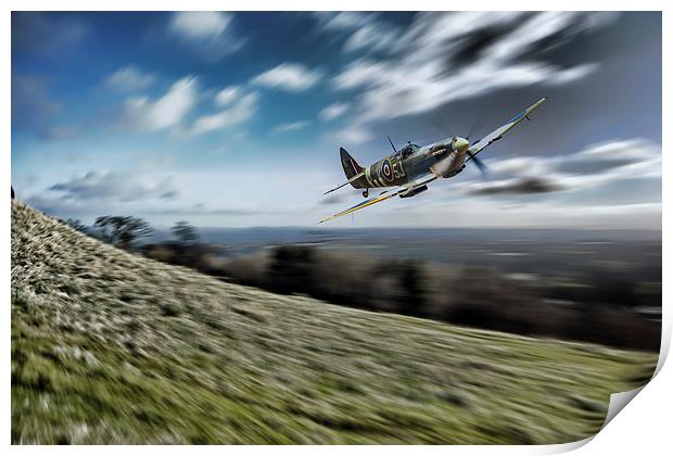 Supermarine Spitfire Fly Past Print by J Biggadike
