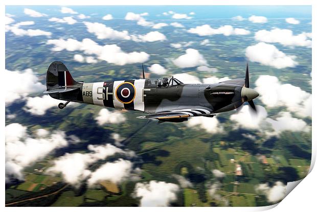 Spitfire AB910  Print by J Biggadike