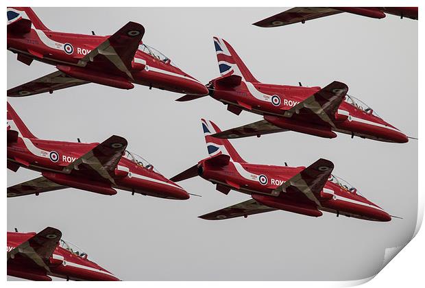 Red Arrows Patchwork Print by J Biggadike