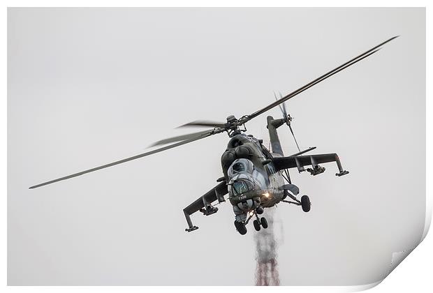 Hind Attack Chopper Print by J Biggadike