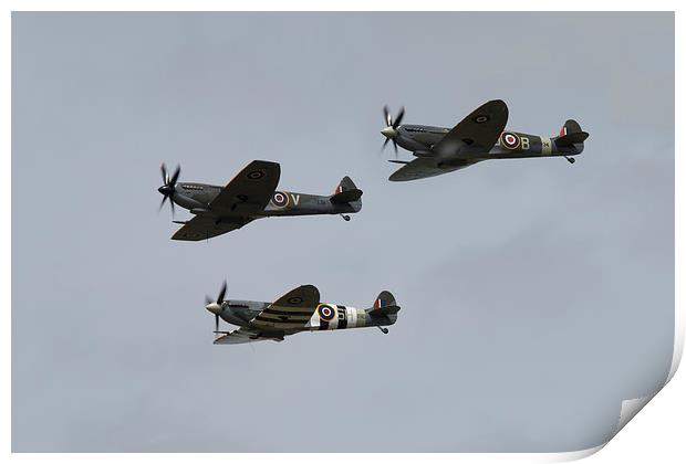 Spitfire Trio Print by J Biggadike