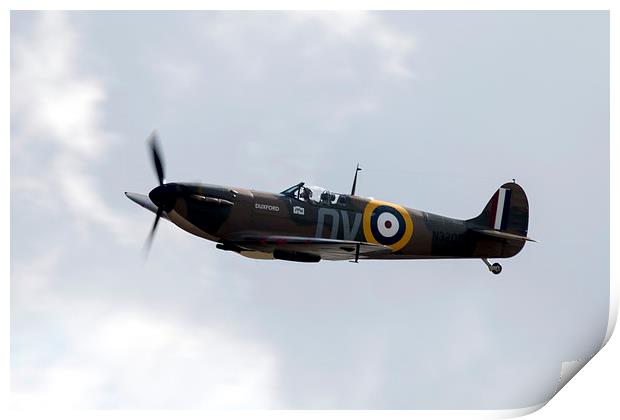 The Duxford Spitfire Print by J Biggadike