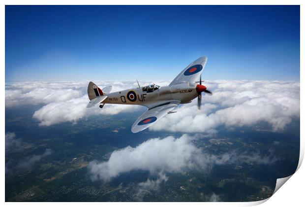 The Silver Spitfire Print by J Biggadike