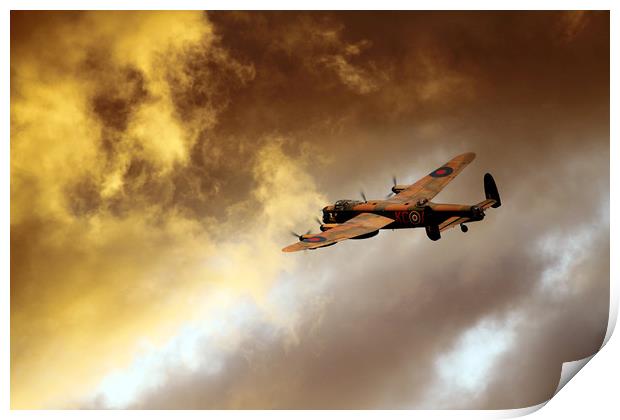 Lancaster Bomber The Storm Print by J Biggadike