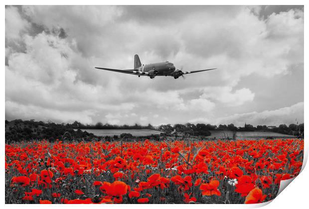 Dakota Poppy Flypast Print by J Biggadike