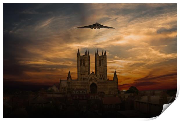 Vulcan And Lincoln Cathedral Print by J Biggadike