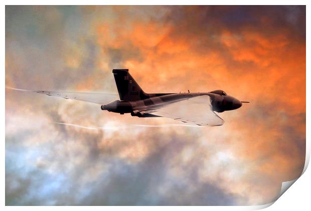 Vulcan Wing Vapour Print by J Biggadike