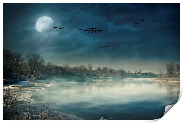 Winters Full Moon Print by J Biggadike