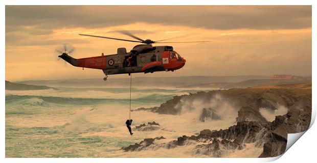 Royal Navy Rescue Print by J Biggadike