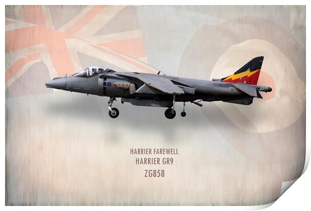 Harrier GR9 ZG858 Print by J Biggadike