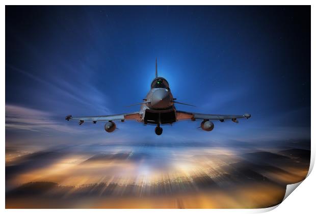 Eurofighter Typhoon On nights Print by J Biggadike