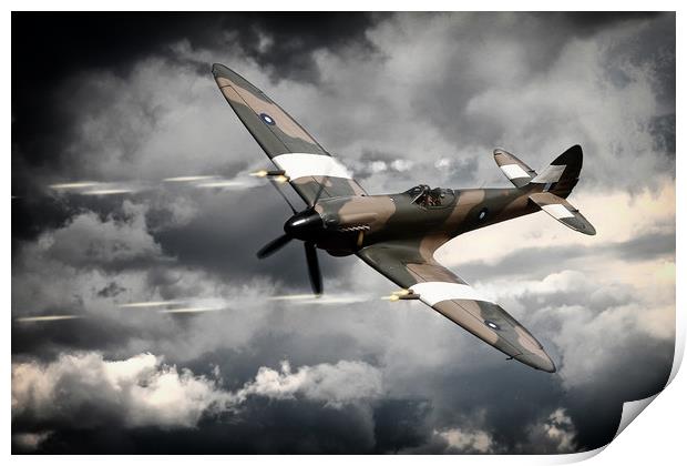 Spitfire Mk.XIV Strafe Print by J Biggadike