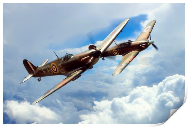 The BBMF Spitfire and Hurricane Print by J Biggadike