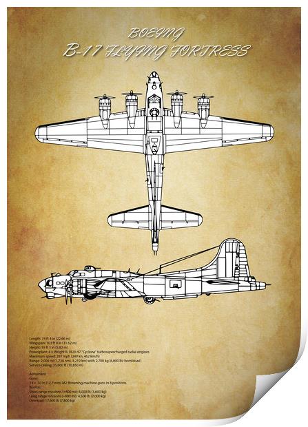 BF-17 Flying Fortress Print by J Biggadike