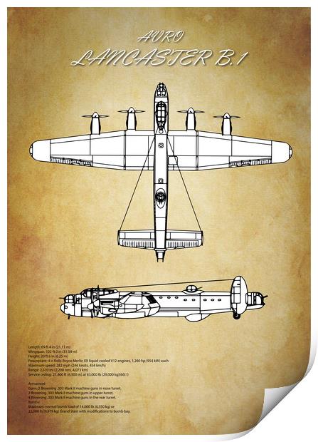 Avro Lancaster Bomber Print by J Biggadike