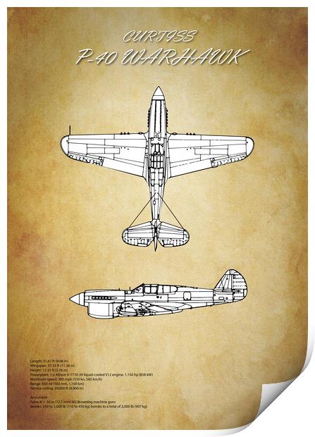 Curtiss P-40 Warhawk Print by J Biggadike