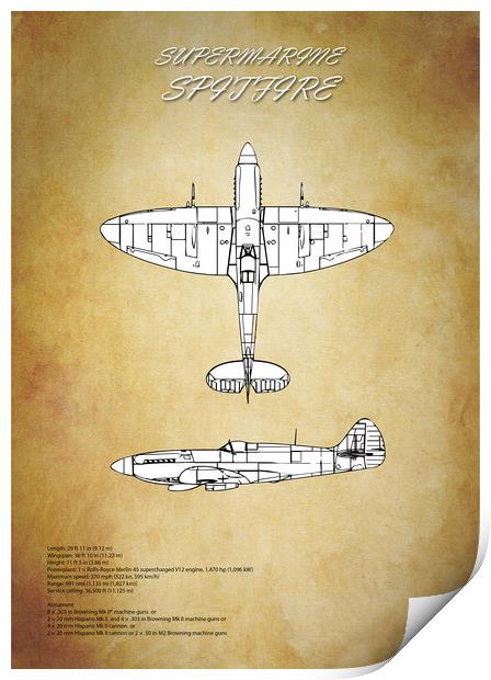 Supermarine Spitfire Print by J Biggadike
