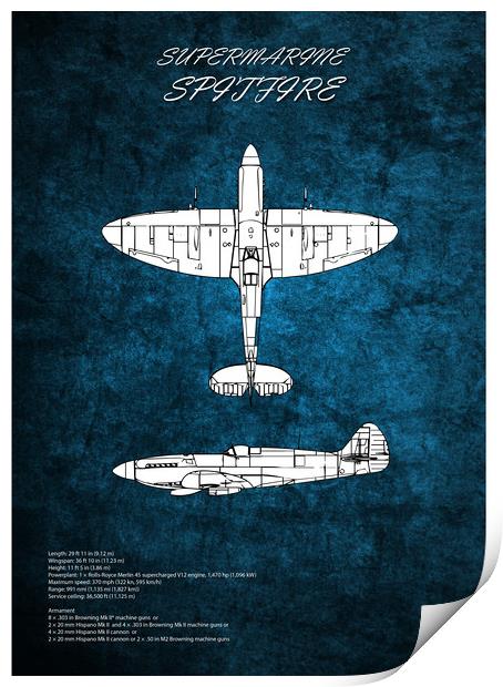 Supermarine Spitfire Print by J Biggadike