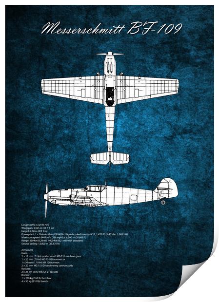 Messerschmitt BF-109 Print by J Biggadike
