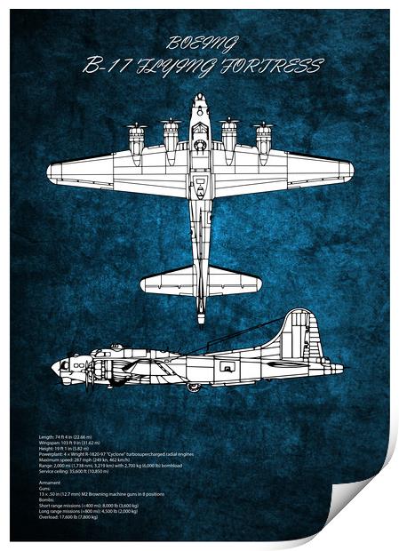 B17 Flying Fortress Print by J Biggadike