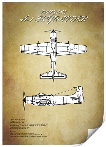 A1 Skyraider Print by J Biggadike
