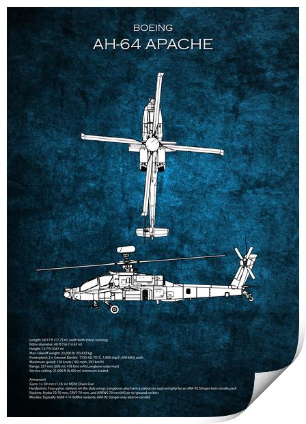AH-64 Apache Print by J Biggadike