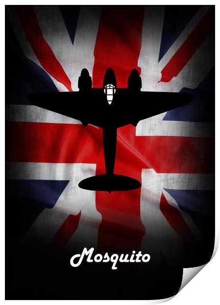 de havilland Mosquito Union Jack Print by J Biggadike