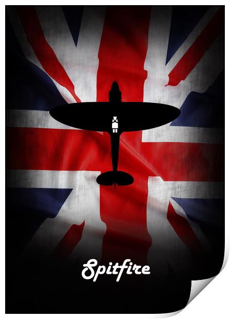 Supermarine Spitfire Union jack Print by J Biggadike