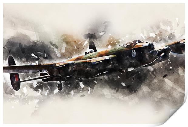 Lancaster Bomber CWHM  - Painting Print by J Biggadike