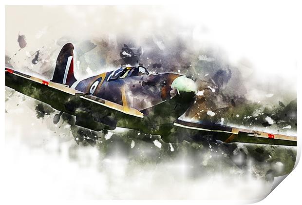 Supermarine Spitfire Mk1 - Painting Print by J Biggadike