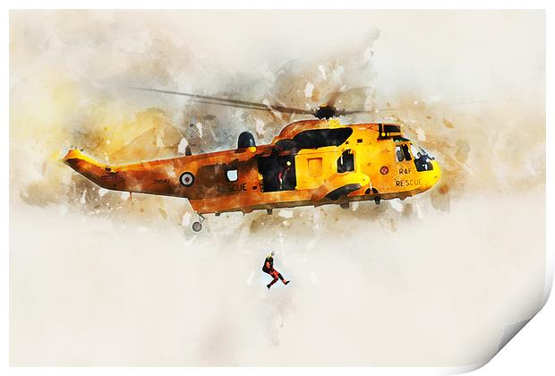 RAF Sea King - Painting Print by J Biggadike