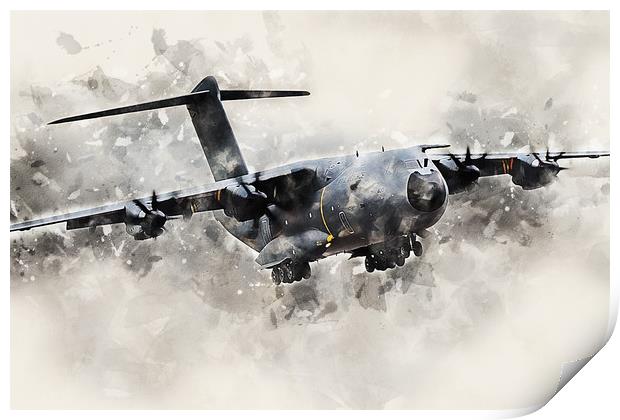 RAF Airbus A400m - Painting Print by J Biggadike