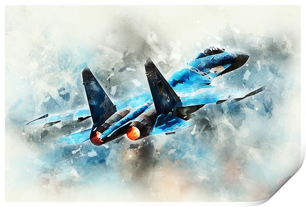 SU-27 Flanker - Painting Print by J Biggadike