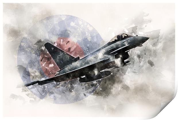 RAF Eurofighter Typhoon - Painting 3 Print by J Biggadike