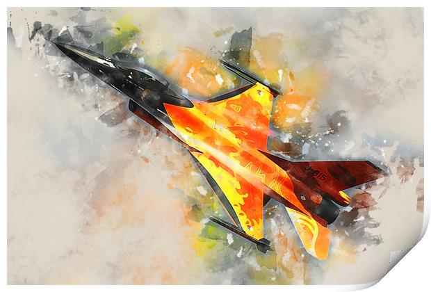 Dutch F-16 Fighting Falcon - Painting Print by J Biggadike