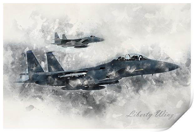 F-15's Liberty Wing - Painting Print by J Biggadike