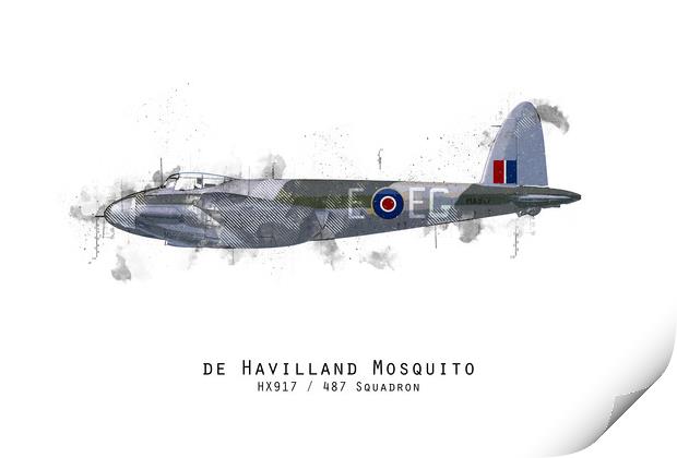 Mosquito Sketch - HX917 Print by J Biggadike