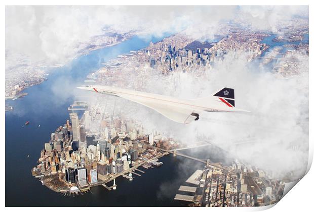 Concorde New York Print by J Biggadike