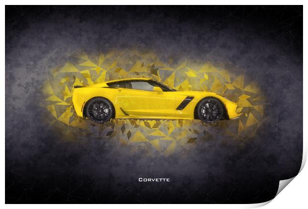 Chevrolet Corvette Print by J Biggadike