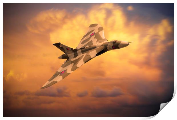Avro Vulcan Bomber Sunset Print by J Biggadike