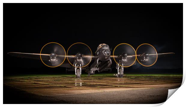 Avro Lancaster Bomber Engine Run Print by J Biggadike