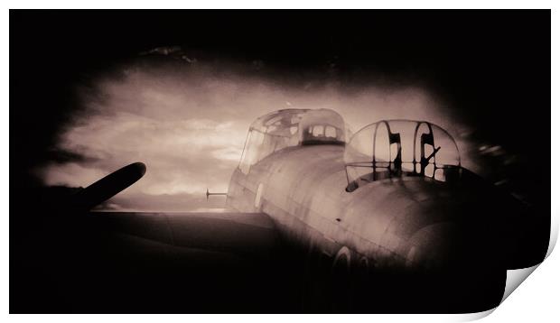 Vintage Lancaster Bomber Print by J Biggadike