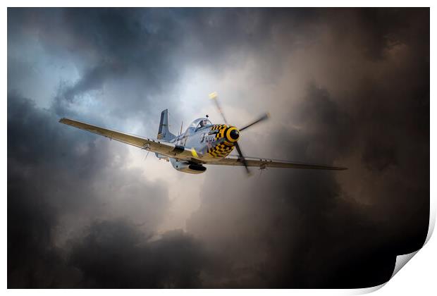 P-51 Mustang Storm Print by J Biggadike