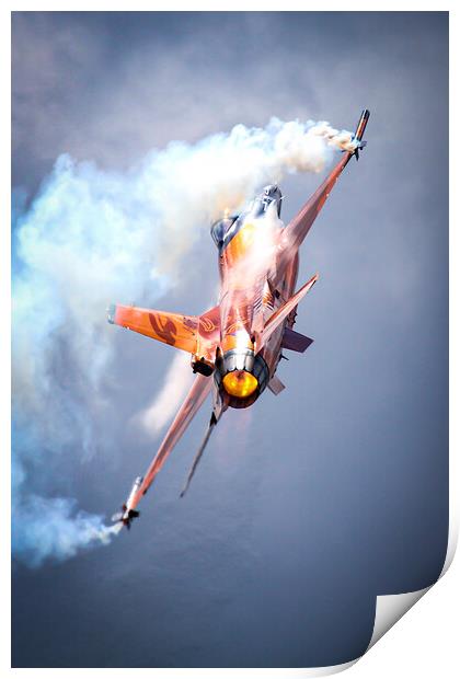 F-16 Orange Lion Print by J Biggadike