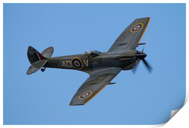 Spitfire TE311 Print by J Biggadike