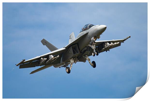 US Navy Super Hornet Print by J Biggadike