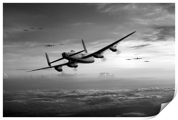Lancaster Bombers Print by J Biggadike