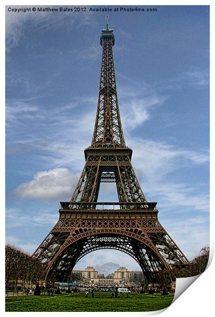 The Eiffel Tower Print by Matthew Bates