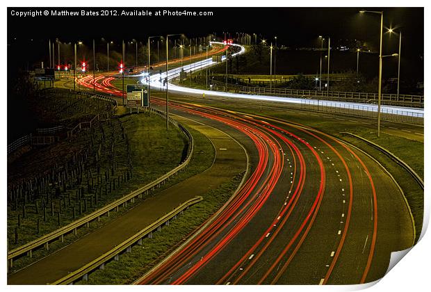 A33 long exposure Print by Matthew Bates