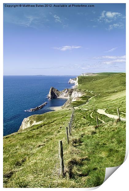 Durdle Door Coastal Path Print by Matthew Bates